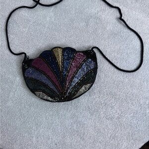 SOLD!! Chic Black and Silver Textured Bag